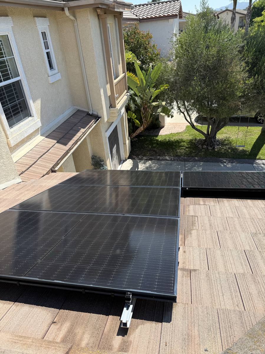 Rooftop solar array after cleaning